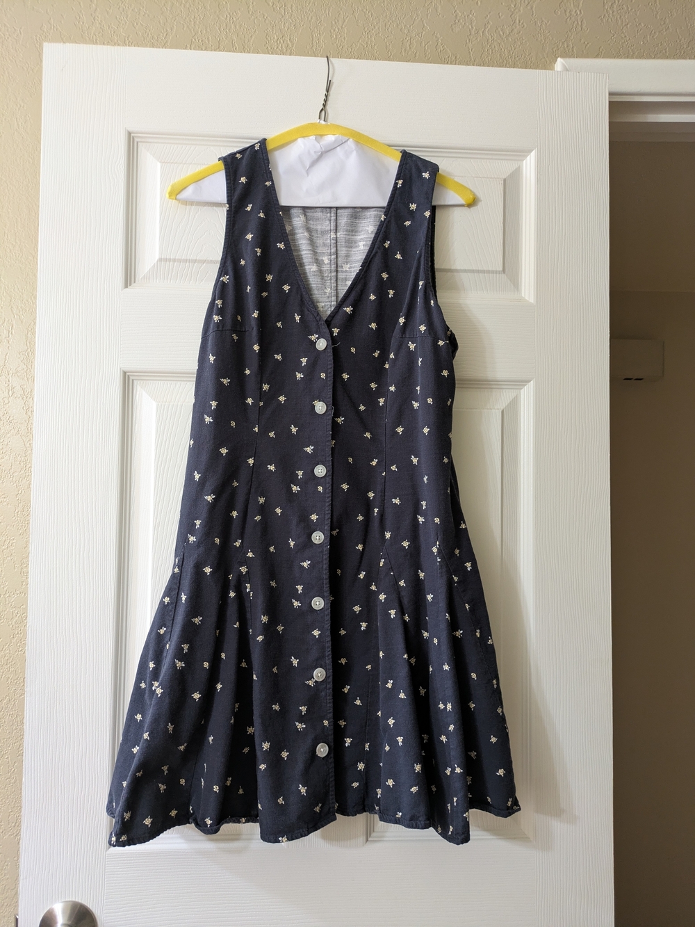 Universal Thread Navy Floral Button-Up Mini Dress